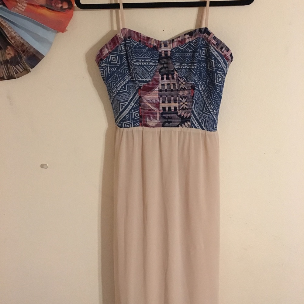 Denim top maxi dress